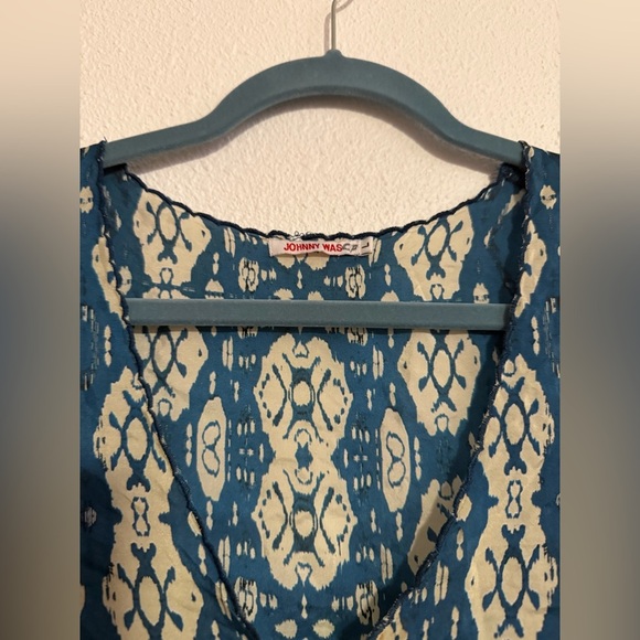 Johnny Was Puente Silk Tunic Geometric Print Top - Picture 3 of 9